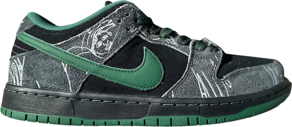 THERE Skateboards x Dunk Low SB 'Black Gorge Green'